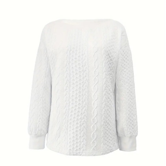 Unbranded Polyester Knit Pullover Crew Neck Sweater, Women’s M, White - Picture 1 of 7